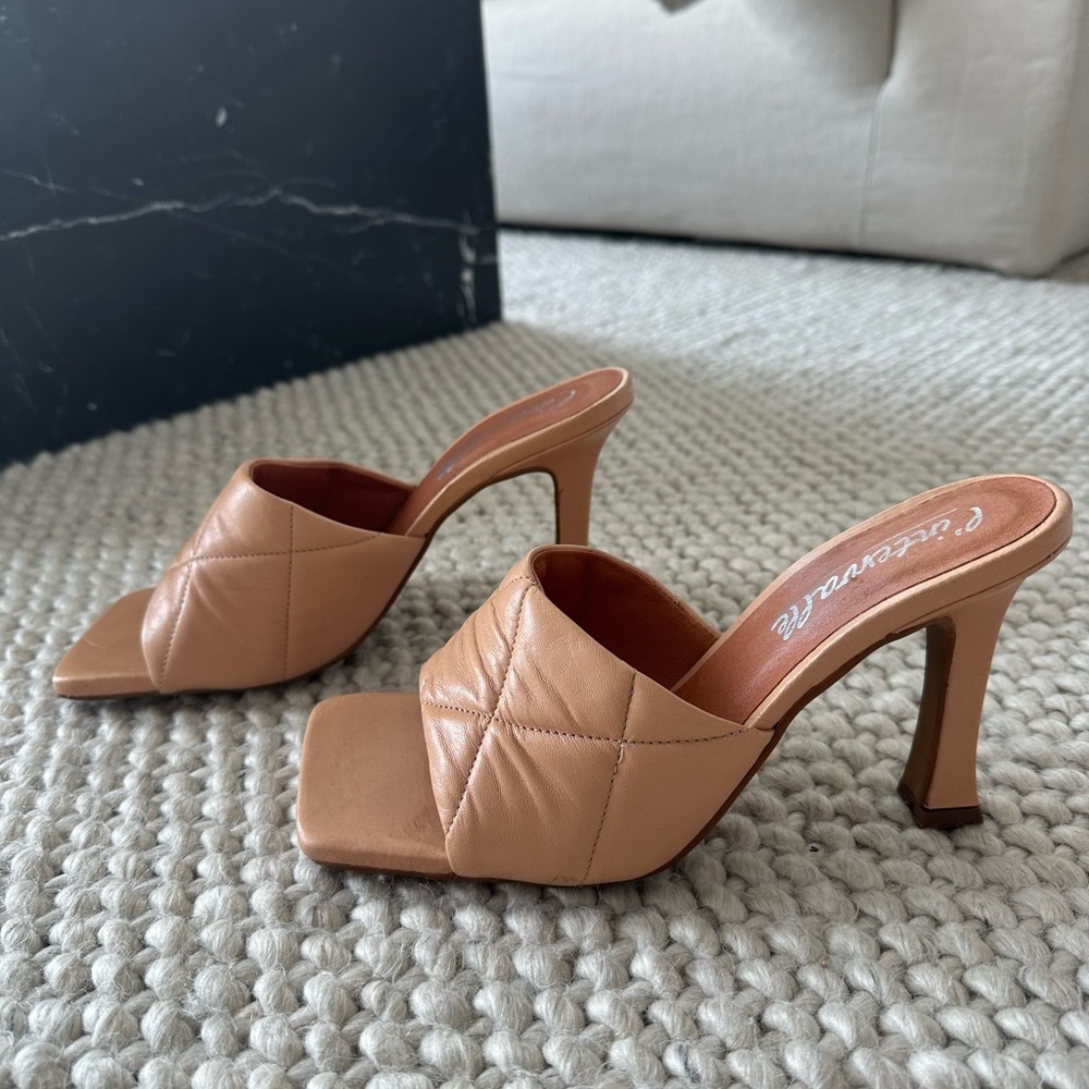 L’intervalle Picasso Nude Leather Heeled Sandal - Women’s Size EU38